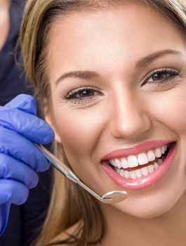 woman smiling dental checkup