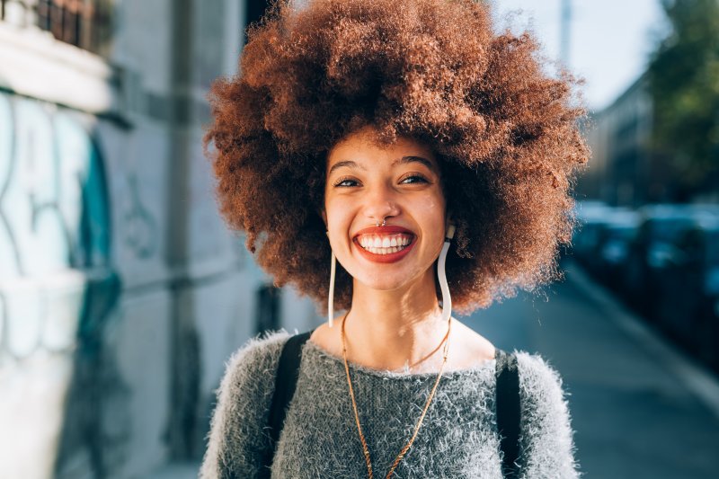 person with veneers smiling