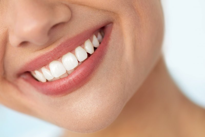 Closeup of a perfectly white smile